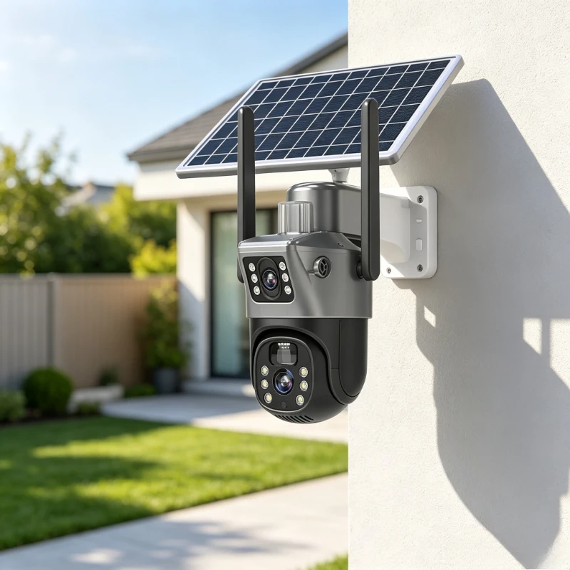 4K 8MP Solar Security Camera Wireless SIM Card IP Cam Dual Screen Support 256G Memory Outdoor Home Surveillance