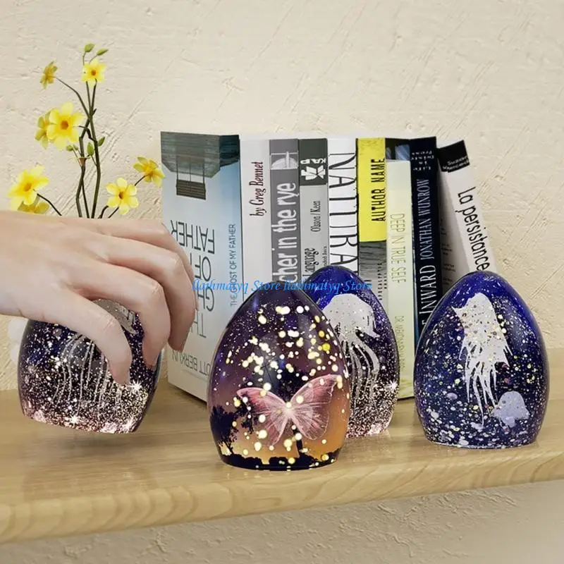 

573B 3D Dragon Egg Resin Mold Set Dragon Epoxy Silicone Molds for Resin Casting Night Light Crafts,Desktop Ornaments Mold