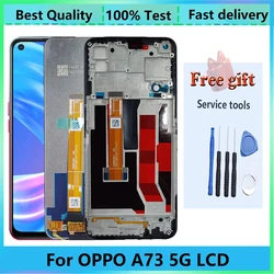 Original For Mobile Phone Oppo A73 5G CPH2161 With Frame  LCD Display Touch Screen Digitizer Assembly Replacement Repair Parts