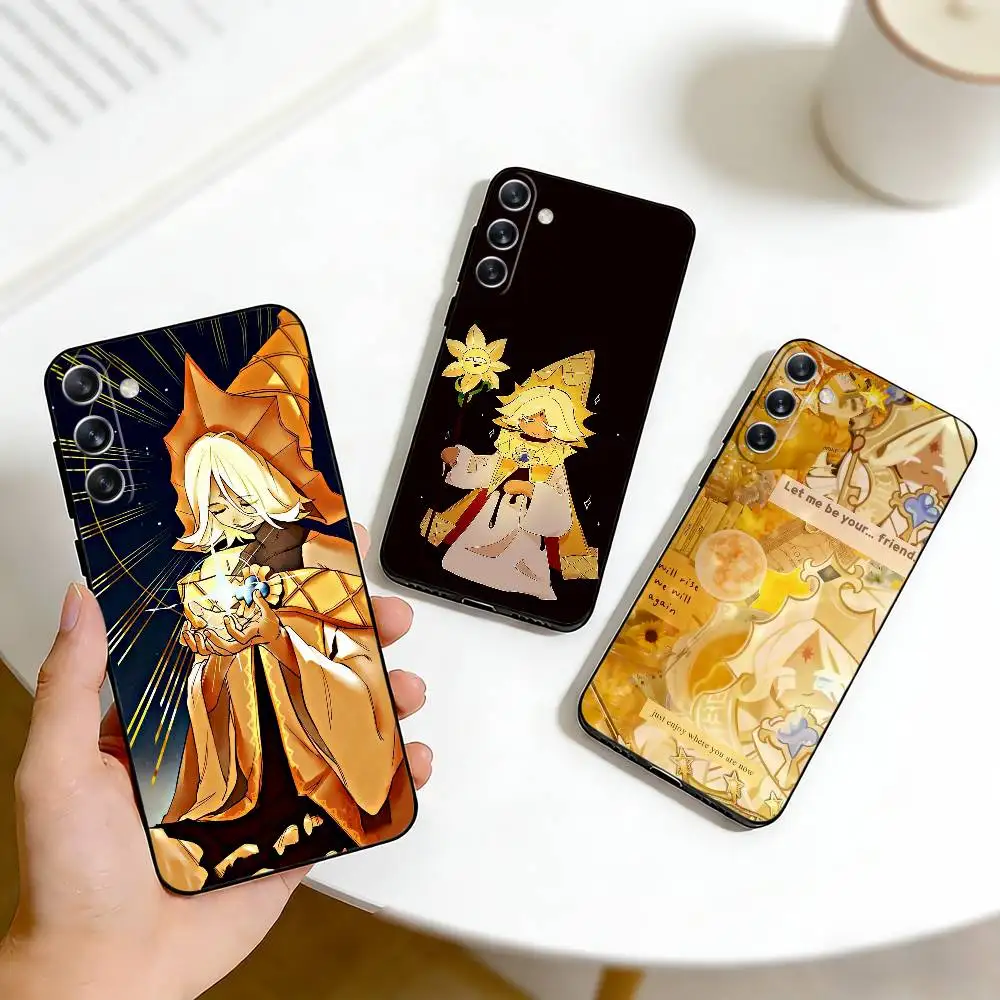 Gentle V-Vanilla Cookie Phone Case For Samsung Galaxy A73,A72,A71,A70,A53,A52,A51,Others Soft Black Cover