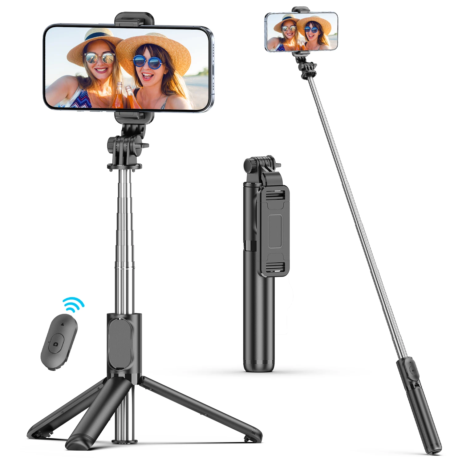 

Selfieshow Q01 Tripod Selfie Stick Extendable Portable Bluetooth Wireless Stand Tripe Stabilizer for Cell Phone Tripod for Phone