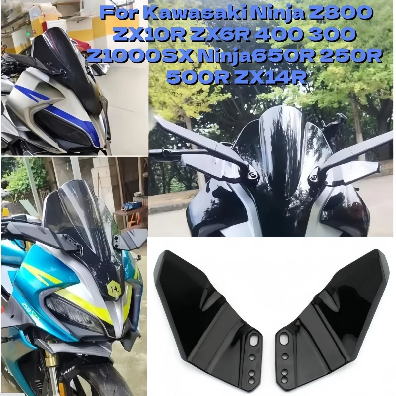 

Motorcycle Winglet Aerodynamic Wing Fairing Spoiler for Kawasaki Ninja Z800 ZX10R ZX6R 400 300 Z1000SX Ninja650R 250R 500R ZX14R