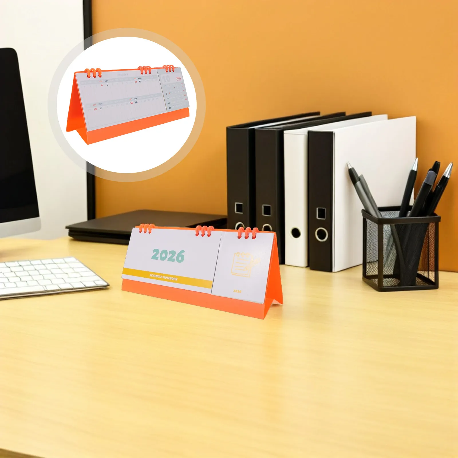 

2026 Monthly Desk Calendar Mini Standing Flip Calendar Dual Sided Writing No Ink Bleed Modern Minimalist Design Teacher Student