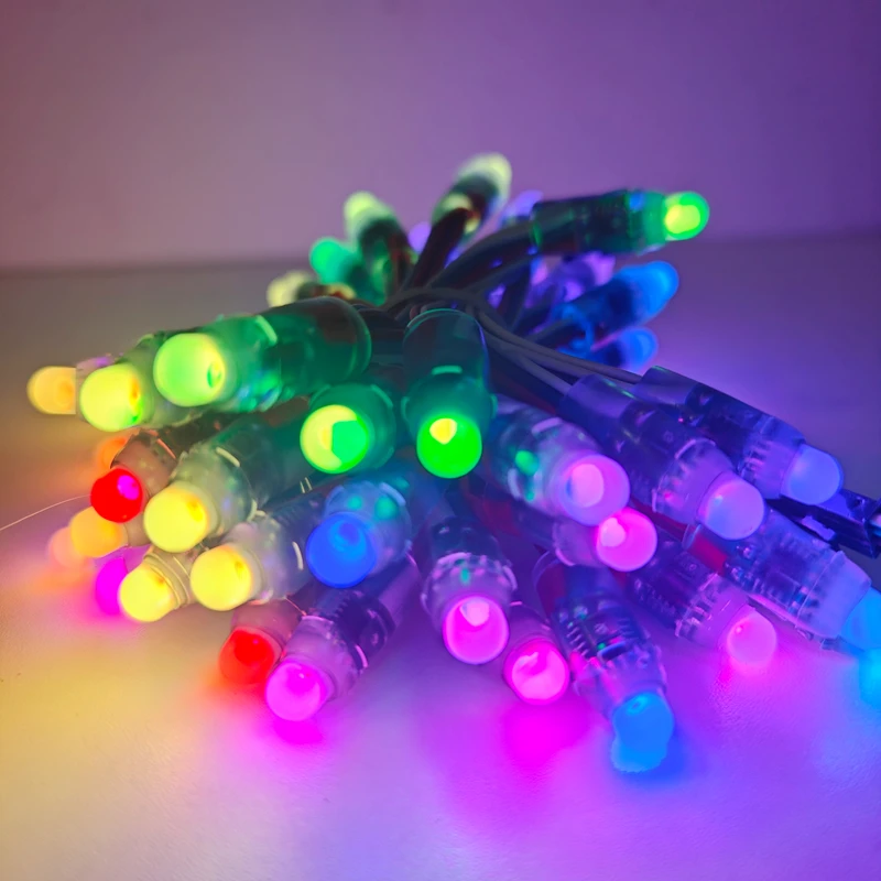 DC5V 50pcs WS2811 Pixels Digital Addressable LED String Lights Waterproof RGB Full Color 12mm DC 5V for Christmas design
