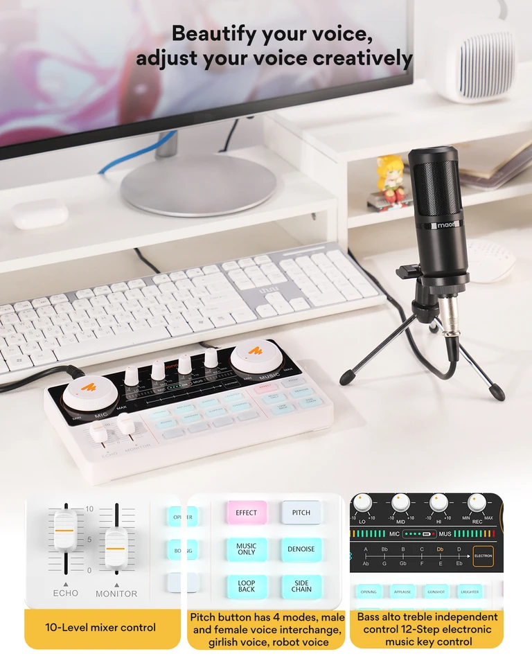 Maono AM200 S1コンデンサーマイクセット Maono AM200-S1サウンドカードマイクセット MaonoCasterオーディオ