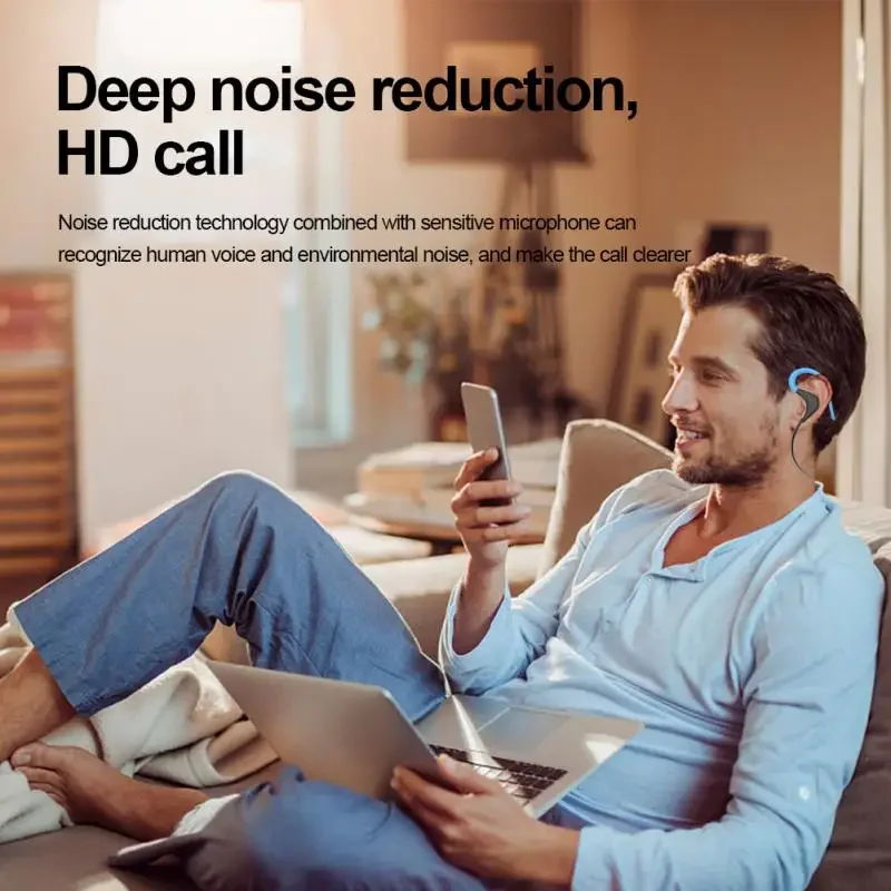 خطاف أذن مريح وآمن، تصميم عالي الجودة ومقاوم للعرق، مكالمات بدون استخدام اليدين، سماعات أذن لاسلكية للرياضة الأنيقة