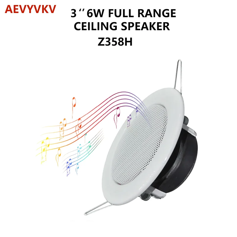 3 Inches 8 Ohm 6W Mini Ceiling Speaker Passive Home Background Music System HiFi Sound In-ceiling For Bathroom Indoor Party