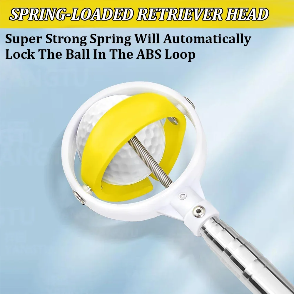 مسترد كرة جولف تلسكوبي بطول 9 أقدام - جاهز للماء مع رأس تحرير زنبركي |   أداة استرجاع كرة الجولف الفاخرة المصنوعة من الفولاذ المقاوم للصدأ