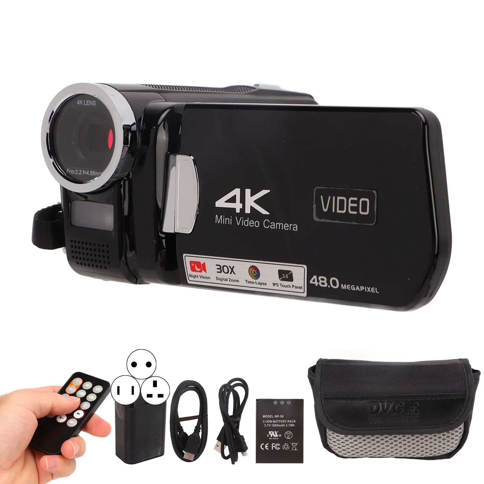 3inch  Screen Digital Video Camera 13MP 4K HD DV Camera Night Vision Recording Camera Videos Shooting Cameras 4K Video Camera