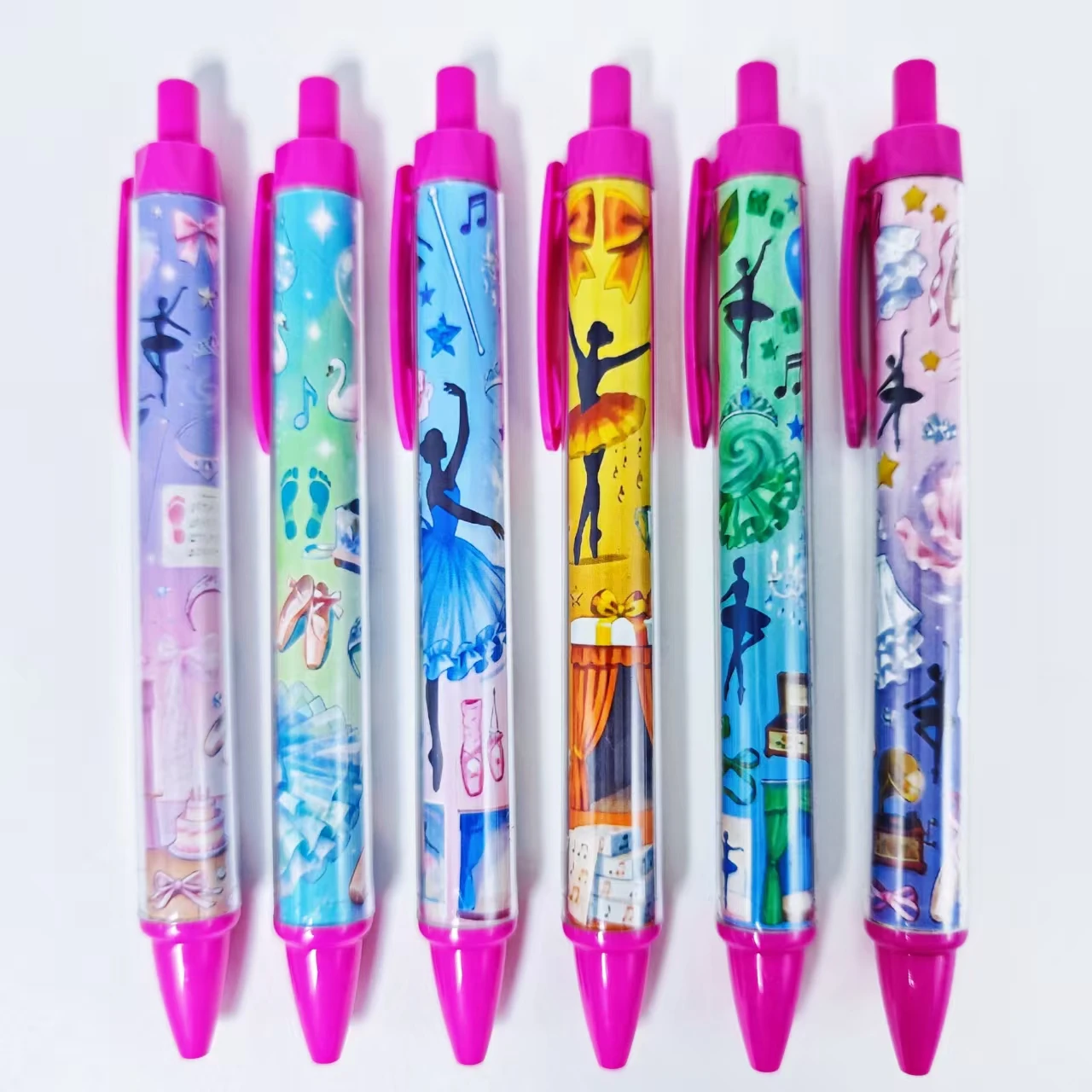 

6 шт./11 шт., креативная балетная тема, пресс-ручка, балетная шариковая ручка, повседневная офисная открытая сезонная студенческая обучающая канцелярская ручка, подарочная ручка