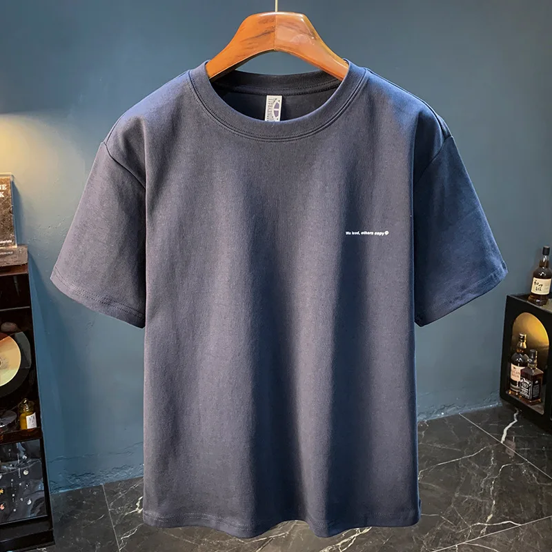 

Solid color short sleeved T-shirt for men, simple and loose oversized summer thin top, 2025 new versatile men's clothing