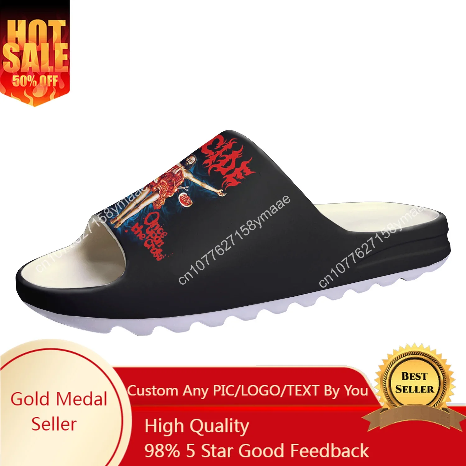 

Deicide Band Rock Soft Sole Sllipers Home Clogs Step on Water Shoes Mens Womens Teenager Legion Beach Customize on Shit Sandals