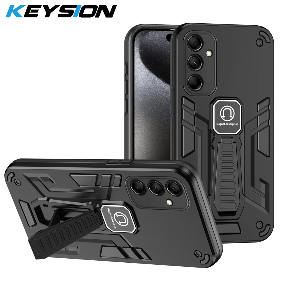 KEYSION Shockproof Armor Case for Samsung M14 5G M34 M54 M52 M23 M13 4G Kickstand Phone Back Cover for Galaxy F23 F14 F34 F54 5G