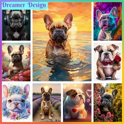 Cute French Bulldog Puppy Diamond Painting Cross Stitch Puzzle Printed Mosaic Embroidery Set House Decor 5D DIY Art New Novelty