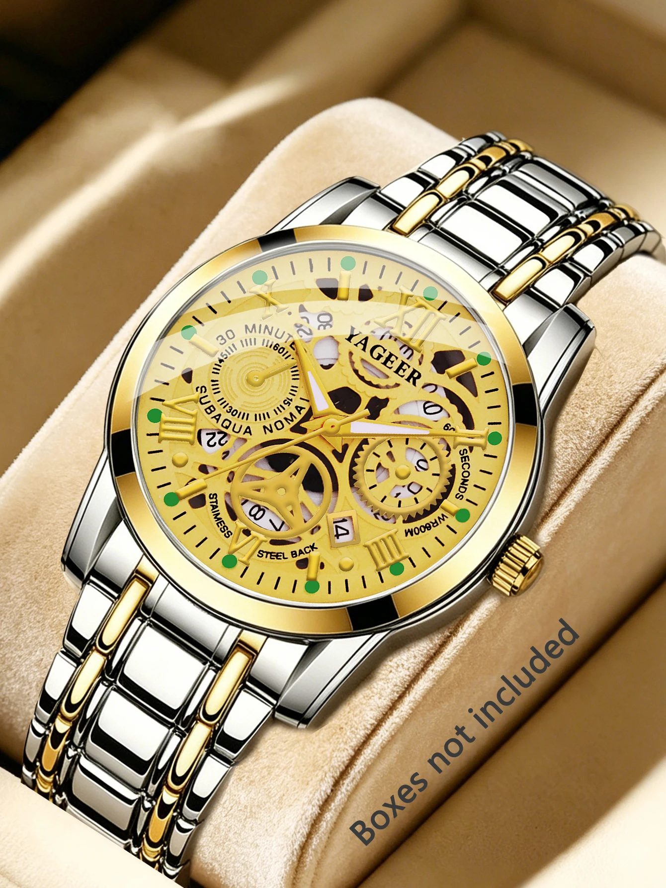 Reloj de Cuarzo Casual y Elegante para Hombre con Correa de Acero Inoxidable, Función de Calendario, Regalo de Cumpleaños