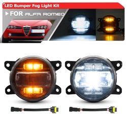 Smoked For Alfa Romeo 159 Brera Spider Giulia 3-in-1 Front LED Daytime Running Lights Fog Lamps DRLs Turn Signal Blinkers