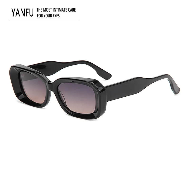 

New Thick Frame Gradient Polarized Square Sunglasses Woman Acetate Glasses Women Outdoor UV400 Eyeglasses Man Driving Fashion