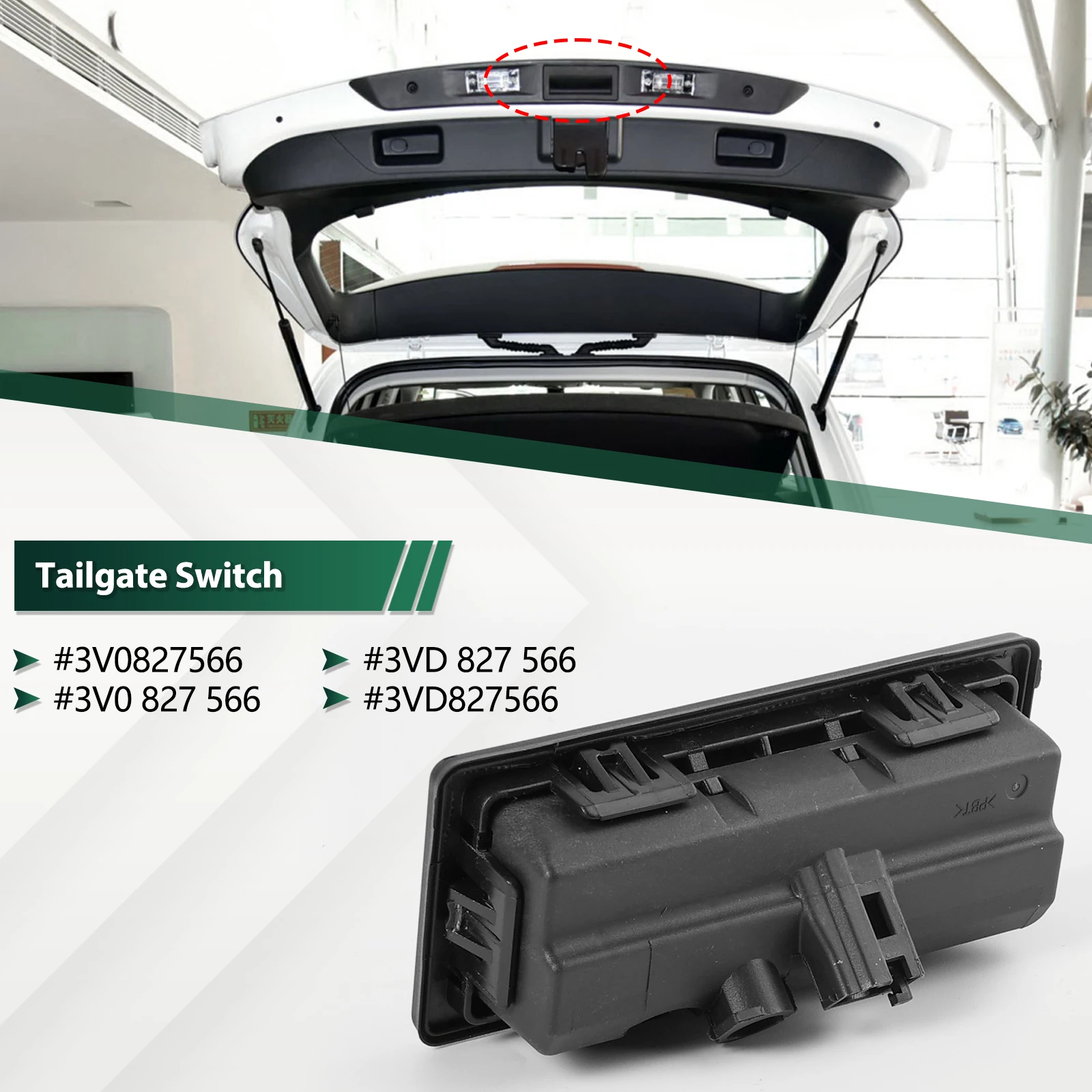 Rear Trunk Lock Release Handle Switch For Skoda Superb Yeti Octavia Audi A4 Seat VW Caddy Tiguan 3V0827566 3VD827566 3V0 827 566 view 2
