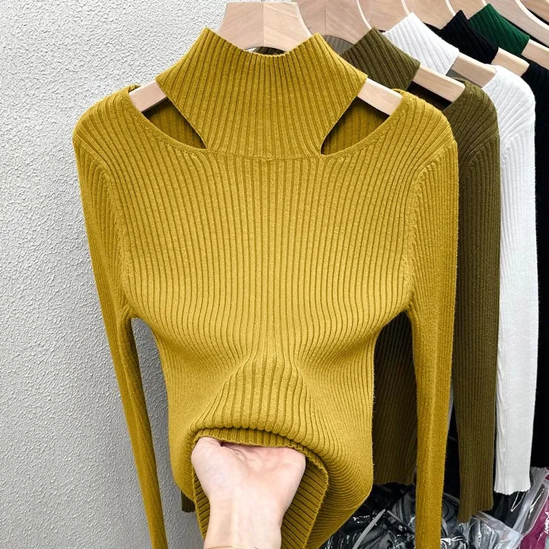 2024 Fashion New Women Autumn Turtleneck Sweater Winter Warm Cable Knitwear Long Sleeve Casual Pullover Jumpers Knitted Tops