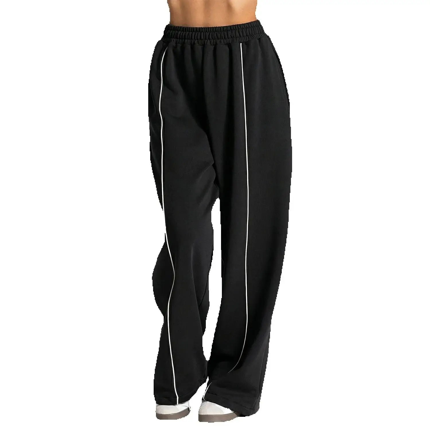 Dames Jogger Rechte Broek Trendy Sportbroek Hardloop Yoga Broek Casual Zakken Dames Losse Lage Taille Wijde Pijpen Broek Mujer - afbeelding 2