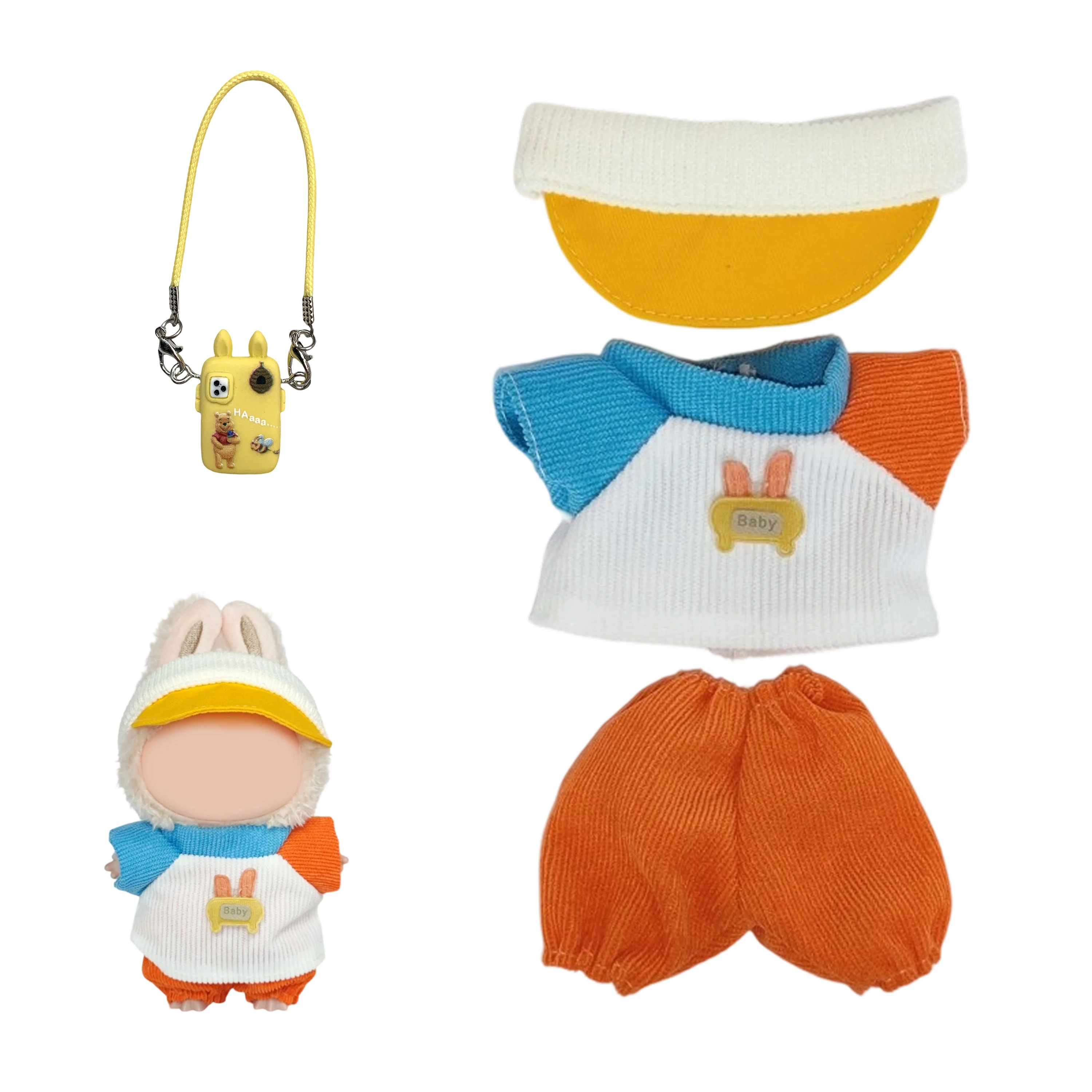 

17cm Clothes for labubu Doll'S Clothes Outfit Accessories for Korea Kpop Exo Labubu Idol V1 V2 Overalls Set Clothing