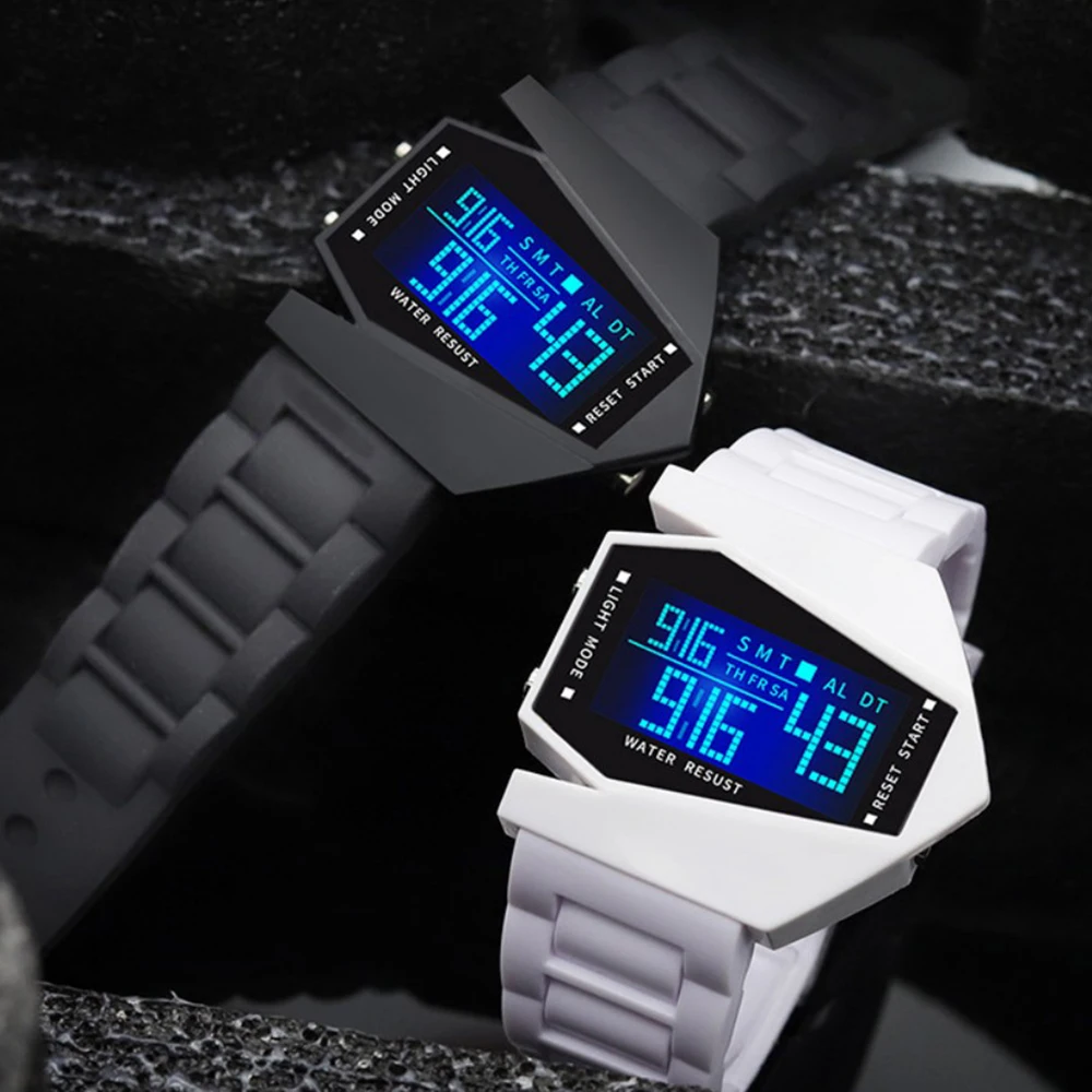 Creative Digital Watches for Kids Luminous Wateproof Silicone Strap Sports Watch Multifunction Alarm Clock Sports Watch