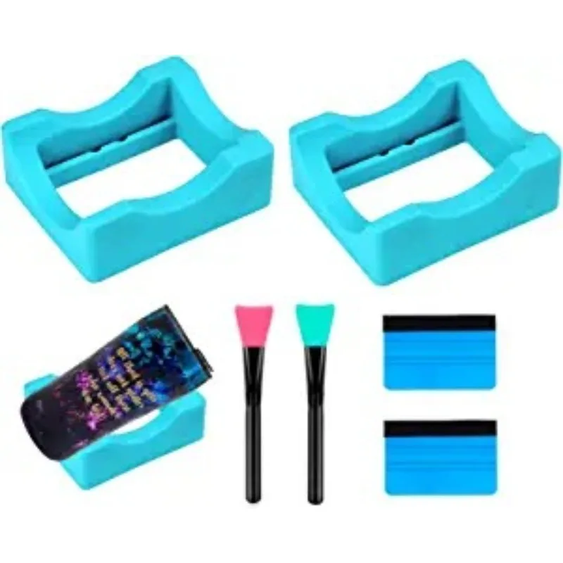 

6 Piece Set Etched Cup Holder Exquisite Craftsmanship Non Slip Durable Silicone Cup Holder Simple And Portable