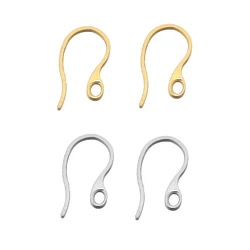 50Pcs Edelstahl Flache Ohrring Haken Ohr Drähte mit Schleife Für DIY Schmuck Machen Baumeln Ohrringe Schmuck Zubehör