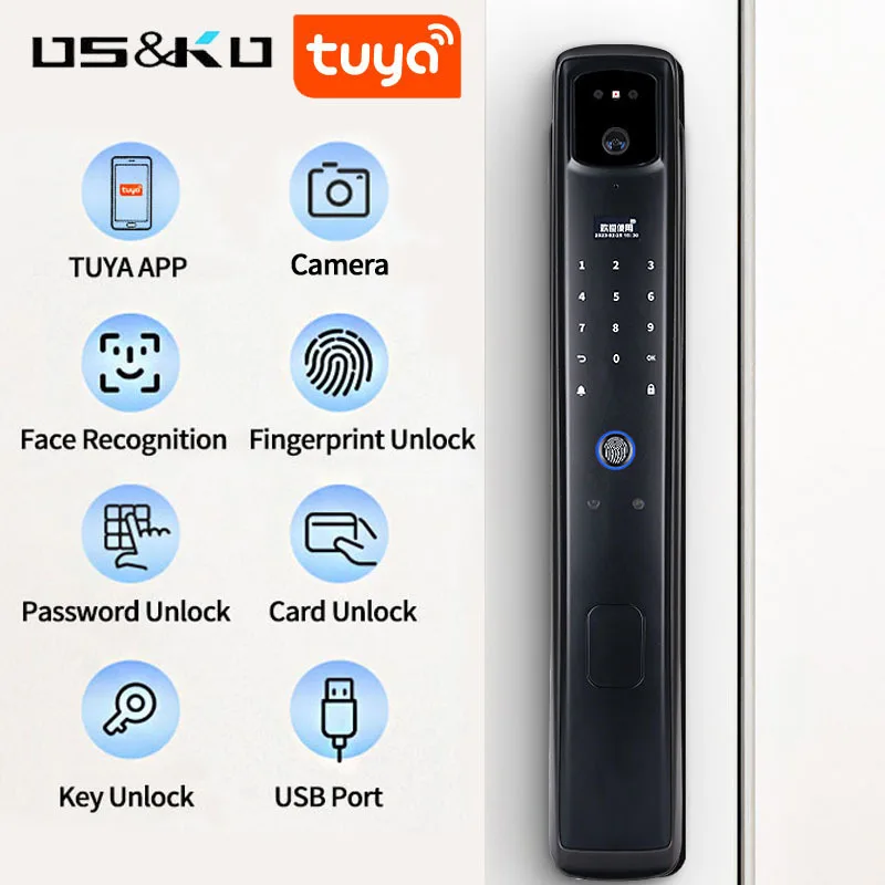 Fingerprint Lock Face Recognition Automatic Password Face Scan Code Open Door Smart Lock Manufacturer Graffiti Door Lock