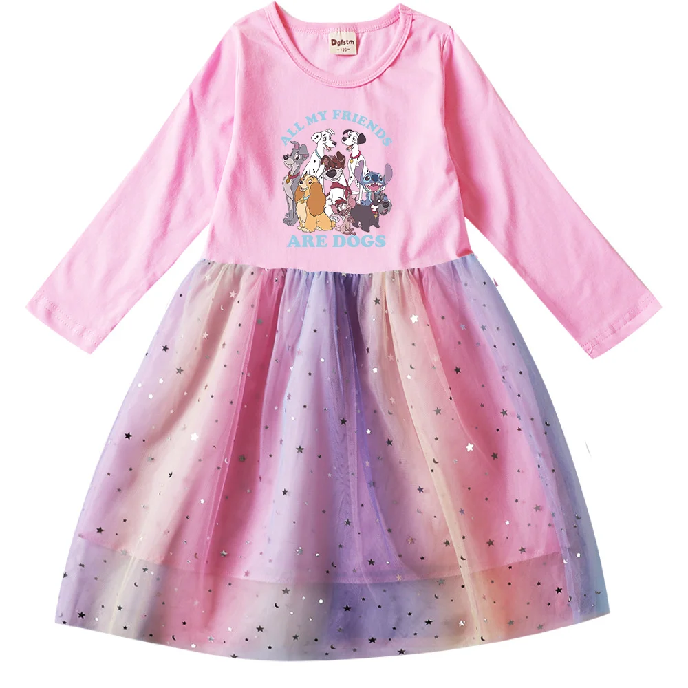 Fall Dresses for Girl Lady and the Tramp Dresses Birthday Party School Long Sleeve Princess Costume Children's Prom Dress