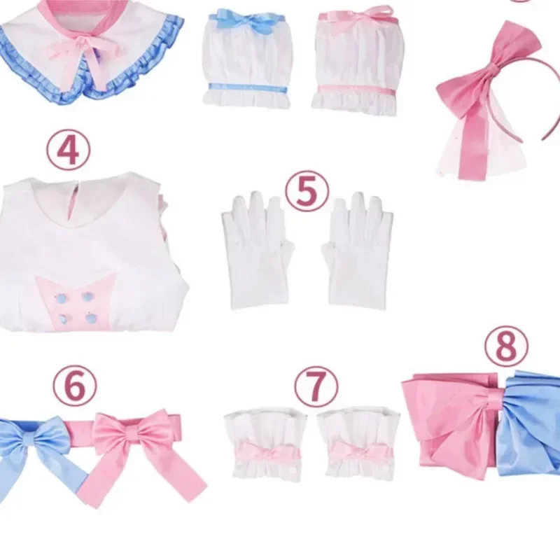 LoveLive-Disfraz de Cosplay de Liella, Shibuya, Kanon, vestido azul, peluca, falda de Lolita, guantes de uniforme, accesorios de horquilla