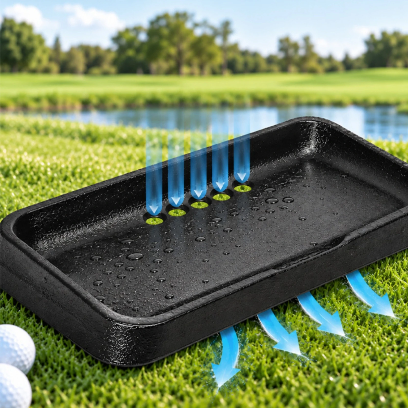 Golf Ball Practice Tray Stable Golf Ball Tray with Base Openings Easy to Clean Heavy Duty for Home Golfers