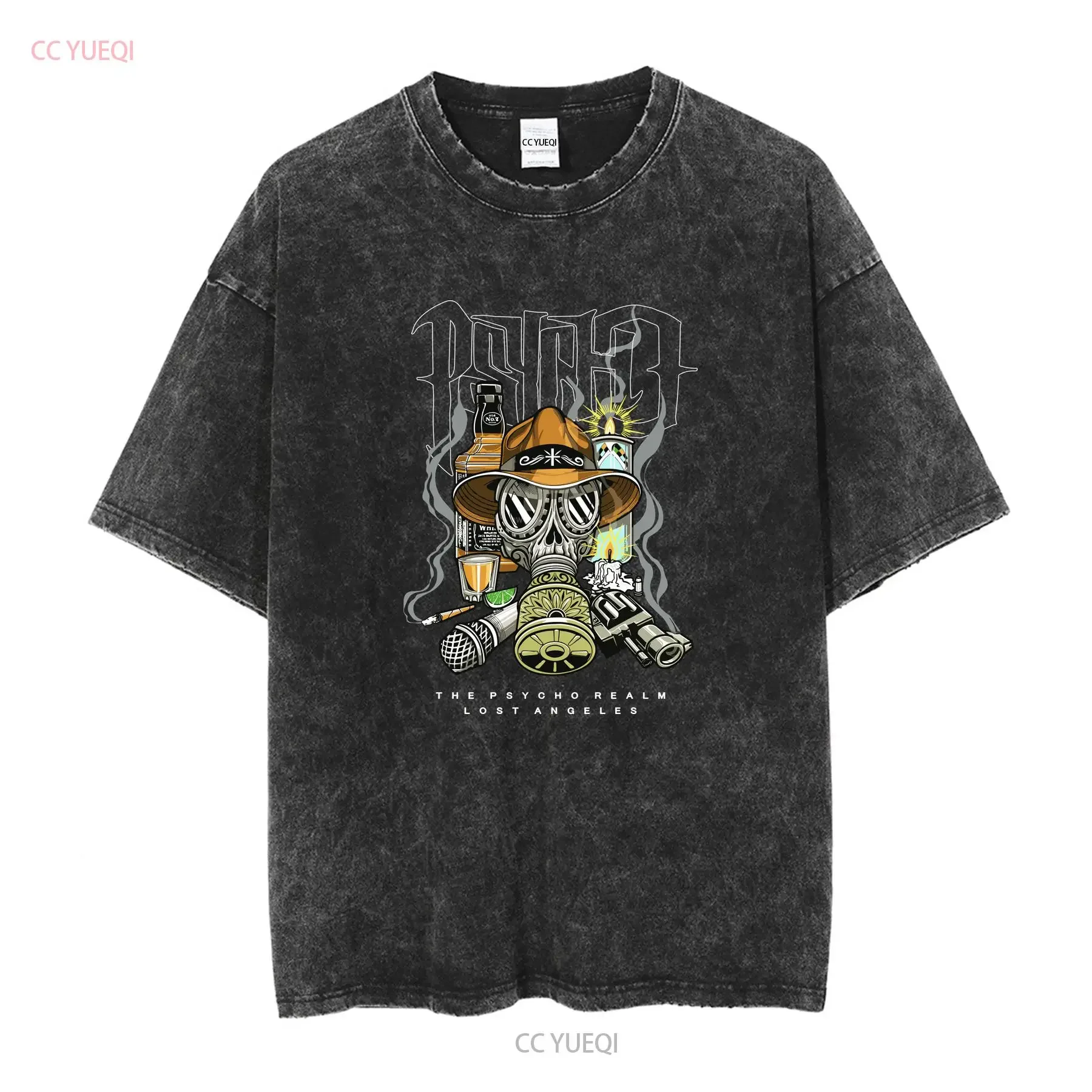 Psycho Realm T Shirt Mens Large Black The Lost Angeles Sickside Cypress Hill long sleeves vintage Washed Slightly