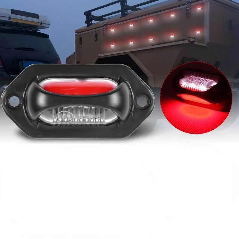 2/1 PCS 12 V-24 V 6 LED Anzahl Kennzeichen Licht Lampe Rücklicht Universal Für Autos Lkw Anhänger motorrad Boot – Detail 4