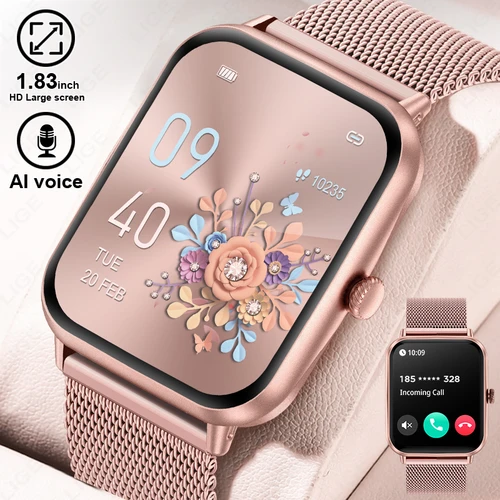 LIGE para Android IOS reloj inteligente mujeres Bluetooth llamada deporte Fitness Tracker relojes Monitor de salud moda hombres Smartwatch señoras
