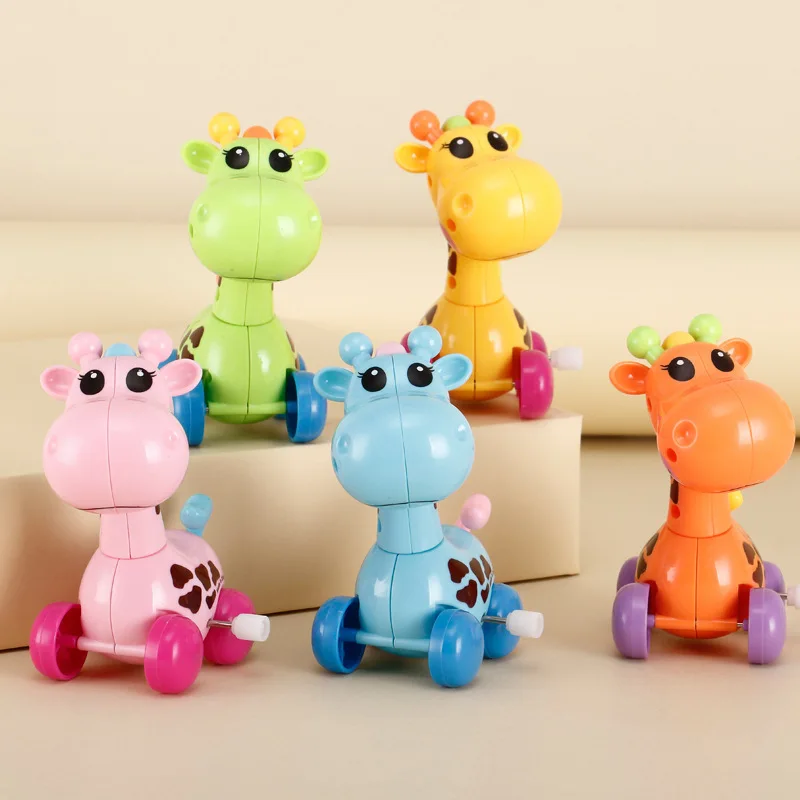 Criativo Cartoon Animal Wind-up Girafa Clockwork Brinquedos para crianças, Cute Puzzle Brinquedos para meninos, Holiday Party, Kids Birthday Gifts