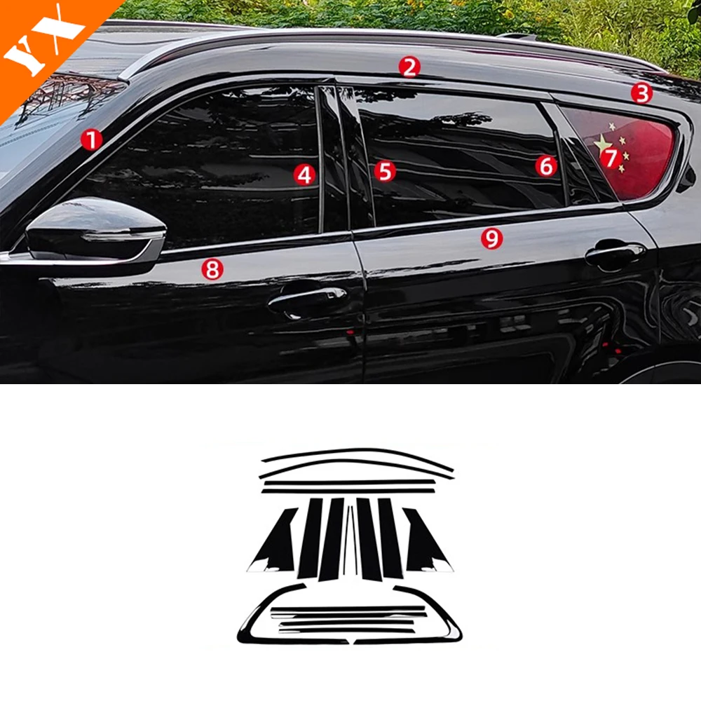 

For Jetour x70 plus 2025 2026 car accessories stainless Black Car Door Window Decorative Strip,Door Window Protective Strip