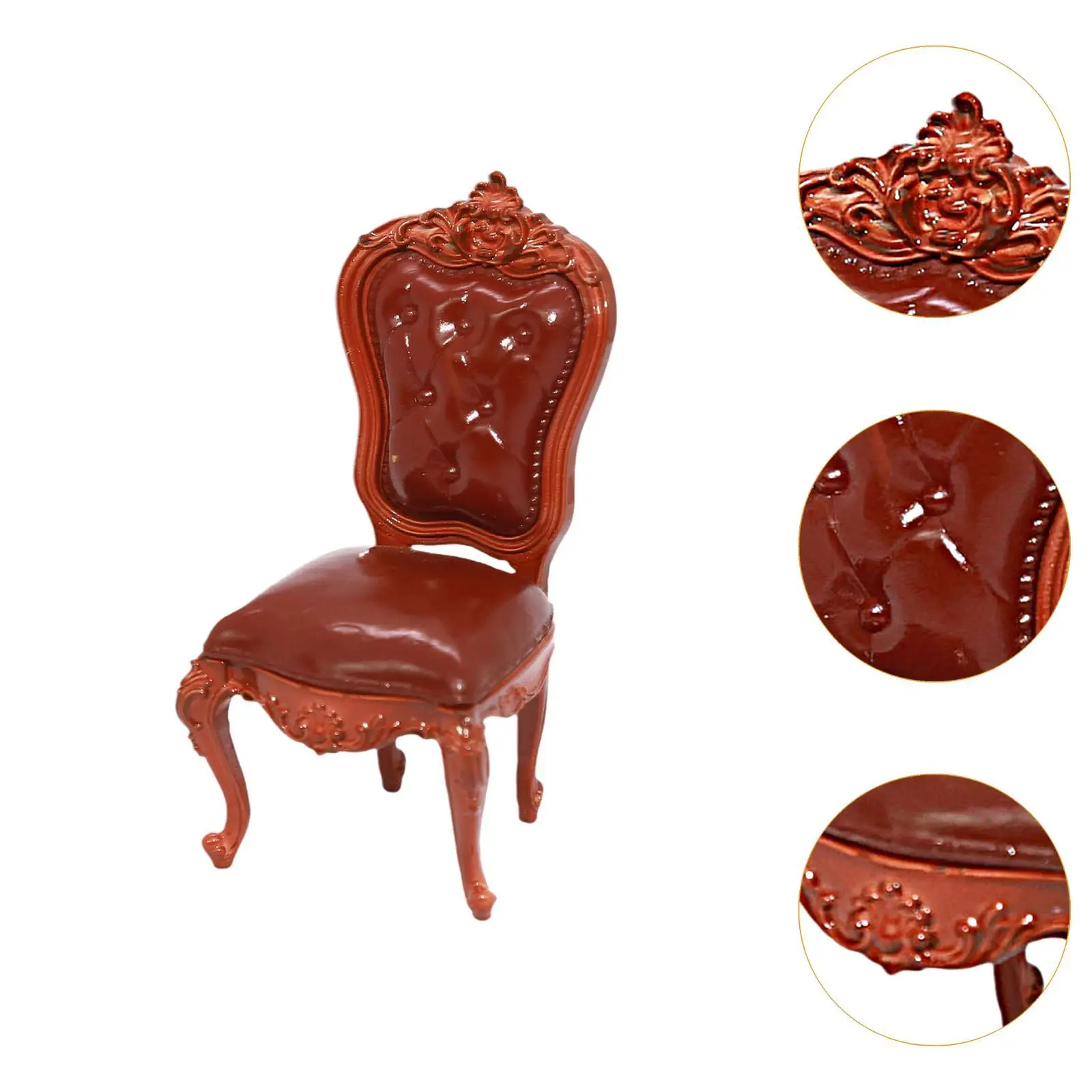 1:12 Back Chair Miniature Furniture Room Mini Chair Ornaments for Railway Station