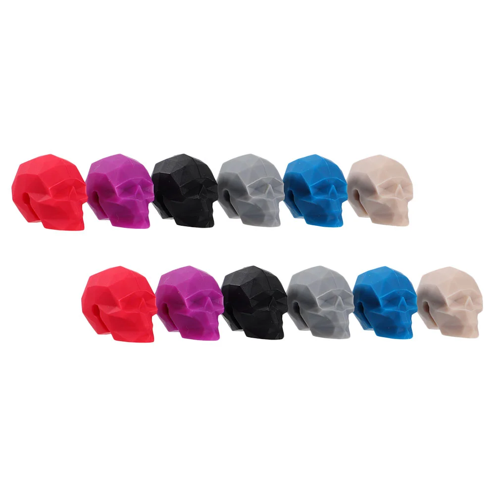 

12 Pcs Silicone Glass Markers Convenient Adornment Practical Cup Decoration Drink Whisky Clip Skull