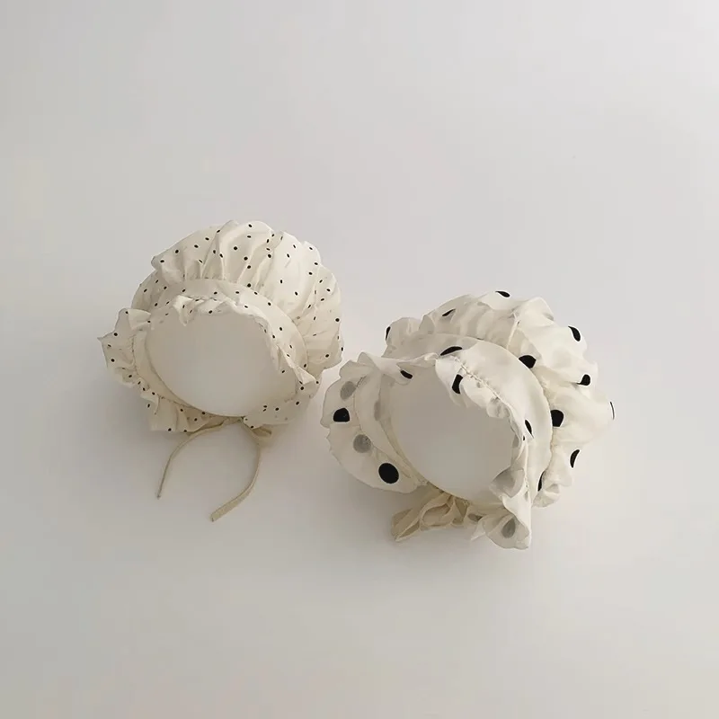 

Spring Summer Infant Baby Ear Protection Hats Dot Pattern Newborn Baby Caps Kids Boys Girls Thin Children Hat
