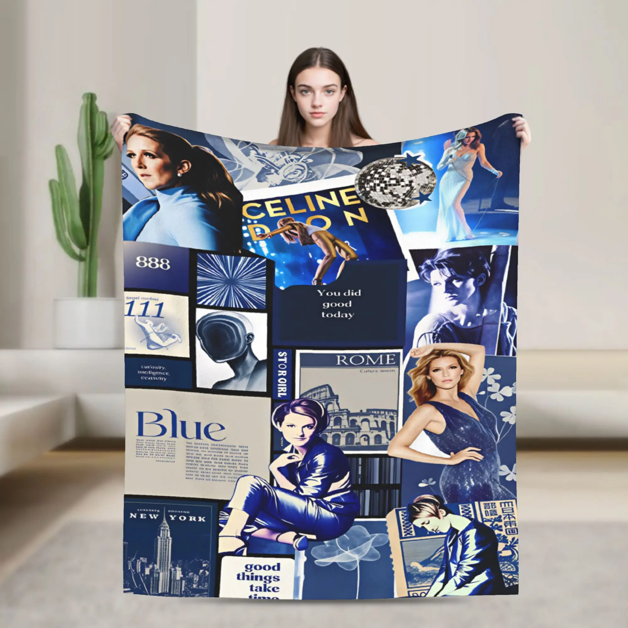 Travel Office Celines Dions Paris 2026 Bedding Throws  Flannel Bedspread For Living Room Funny Sofa Bed Cover