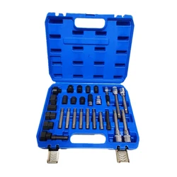 30Pcs Alternator Freewheel Pulley Remover Set Disassembly Socket Bit Hand Tool