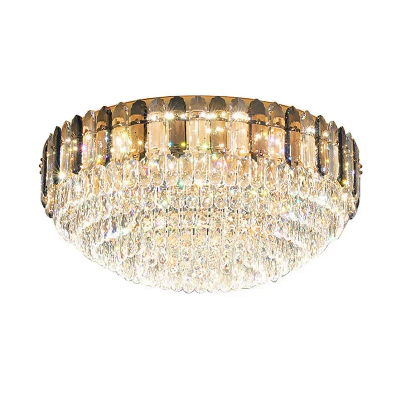 The living room is light luxury, post-modern, simple, and the new round whole house crystal ceiling lamp