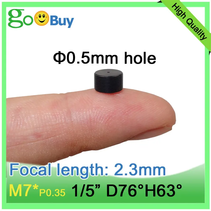 M7 EFL 2.3mm mobile phone lens with 0.5 or 1mm hole for 1/5" sensor mini small light hole metal shell good DOF pinhole lens