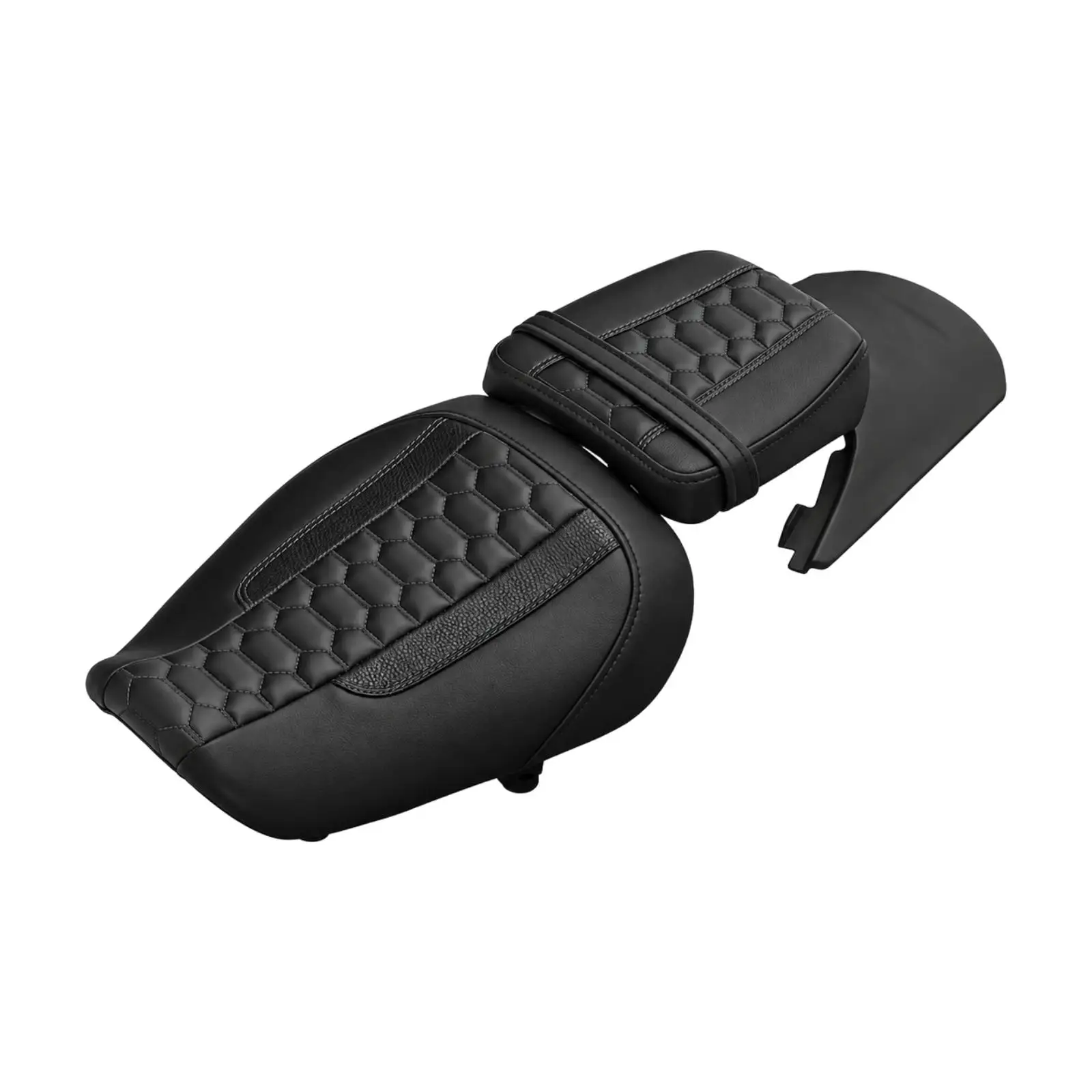 Black PU Leather Motorcycle Passenger Seat with Built-in Rear Mudguard for 1250S 2021-2025 Street Riding Comfort