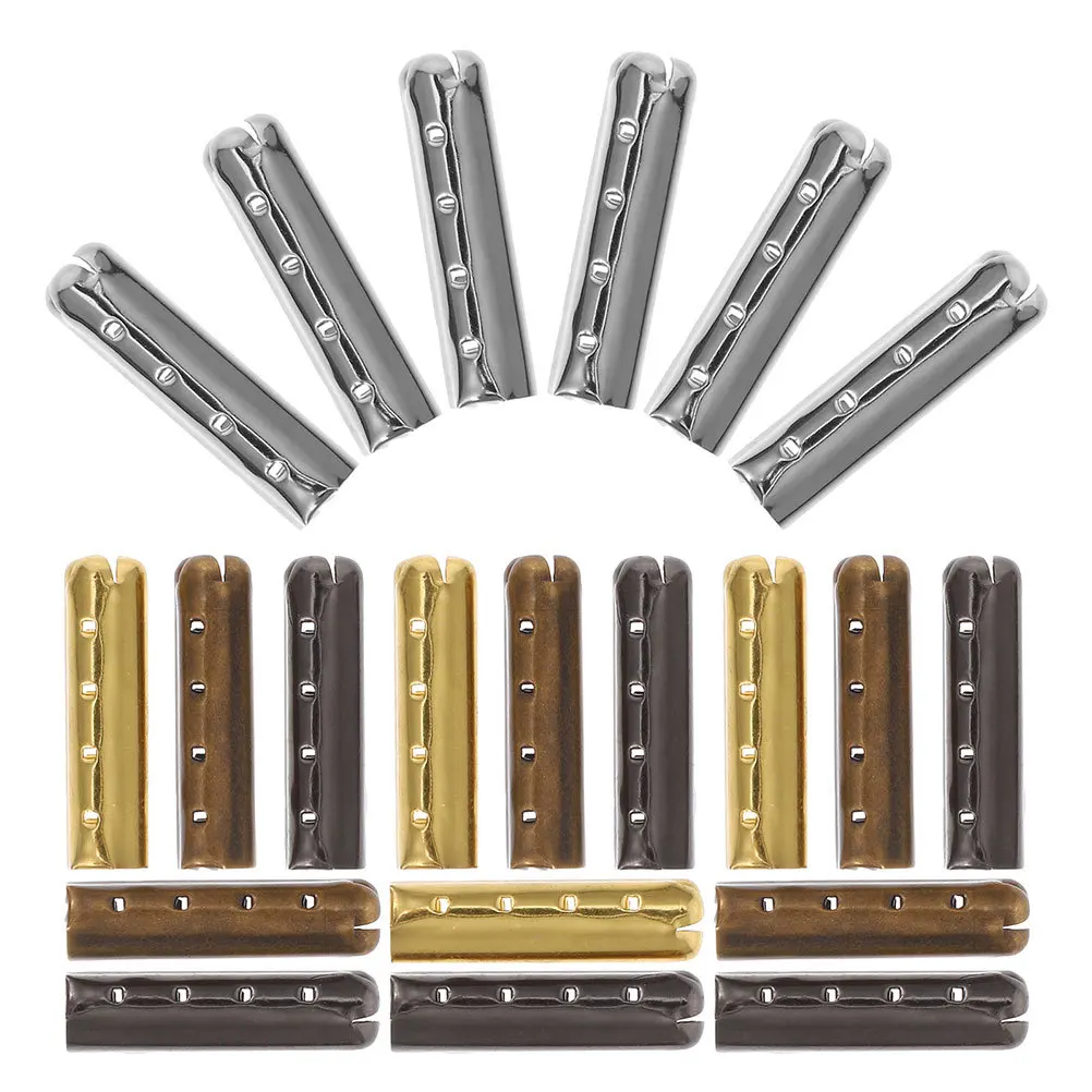 

80 pcs Shoe Tips Metal 4-Hole Round Head Replacement Aglets For Shoelaces Hat Strings Pant Cords Rope Ends Accessories