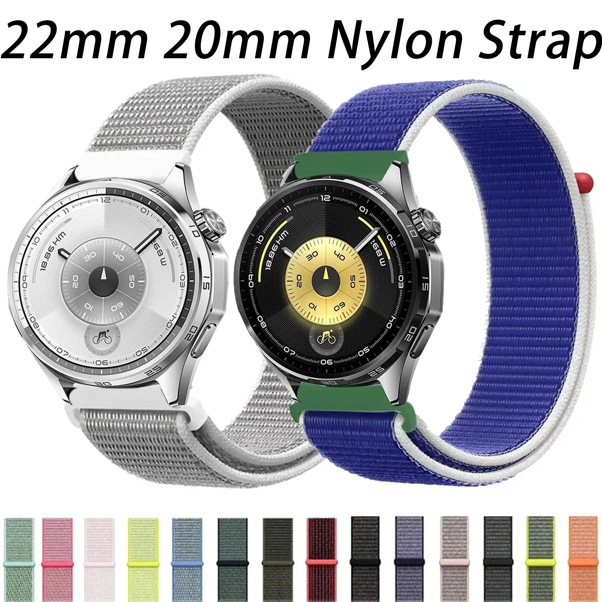 Bracelet à boucle tressée en Nylon, 22mm 20mm, pour Huawei Watch 5-4/GT6-GT5-4 Pro, 46mm, pour Amazfit Active Max/Bip 6 Balance 3