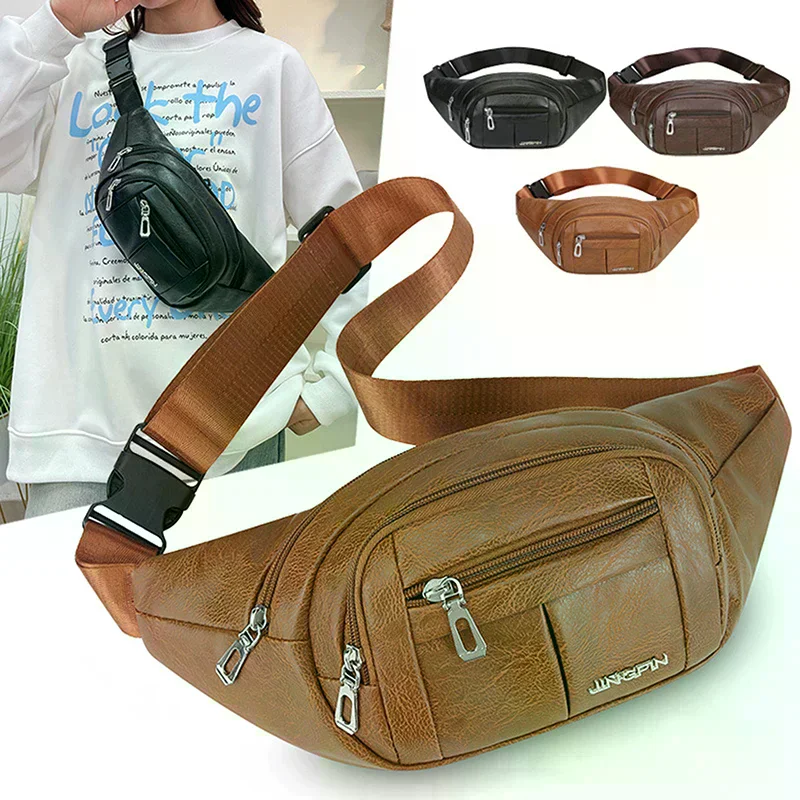 

1 шт., прочная мужская сумка через плечо из искусственной кожи; Многофункциональная нагрудная сумка; Мужская поясная сумка большой вместимости