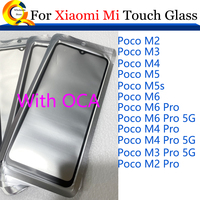 10Pcs/Lot For Xiaomi Poco M5 M6 M2 M3 M4 Pro 5G M5s Touch Screen Panel Front Outer Glass Lens With OCA