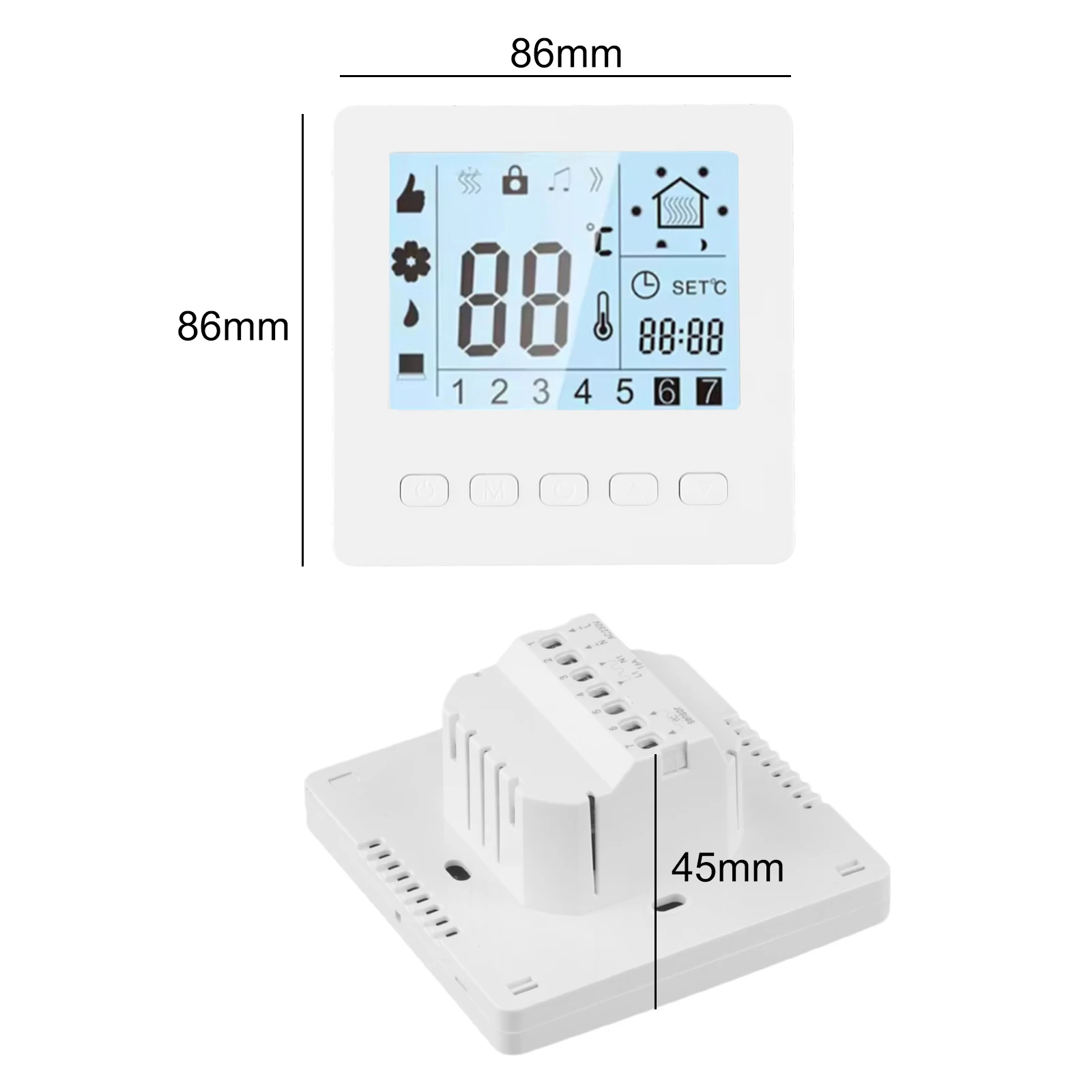 For Homes For Hotels LCD Thermostat Digital Thermostat For Indoor Temperature Control for child Lock Weekly Programmable